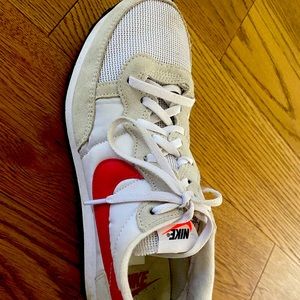 NIKE Challenger OG suede, leather, mesh and shell sneakers.